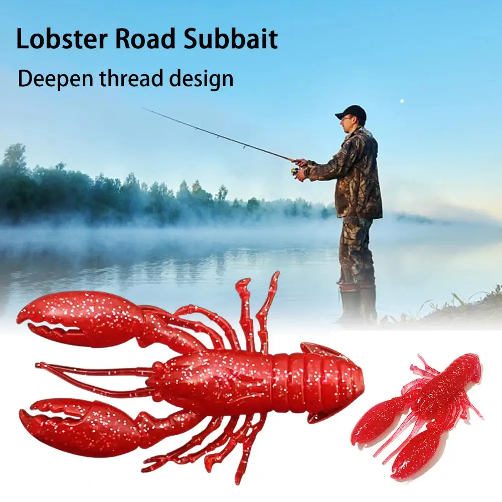 9cm/12.5g Fishing Bait Hollow Simulation Realistic Tempting Angling Soft Rubber Floating Lobster Artificial Bait Outdoor Fishing