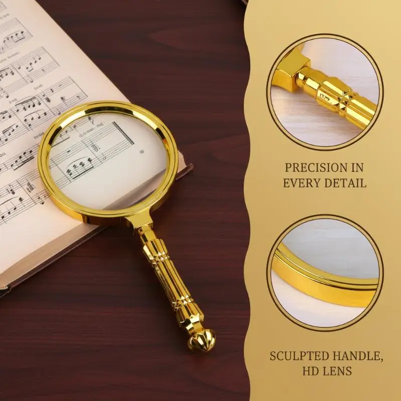 Handheld Magnifying Glass 10X Glass Lens Portable Lightweight Magnifier For Jewelry Collection Hobbies  Reading DIY Work
