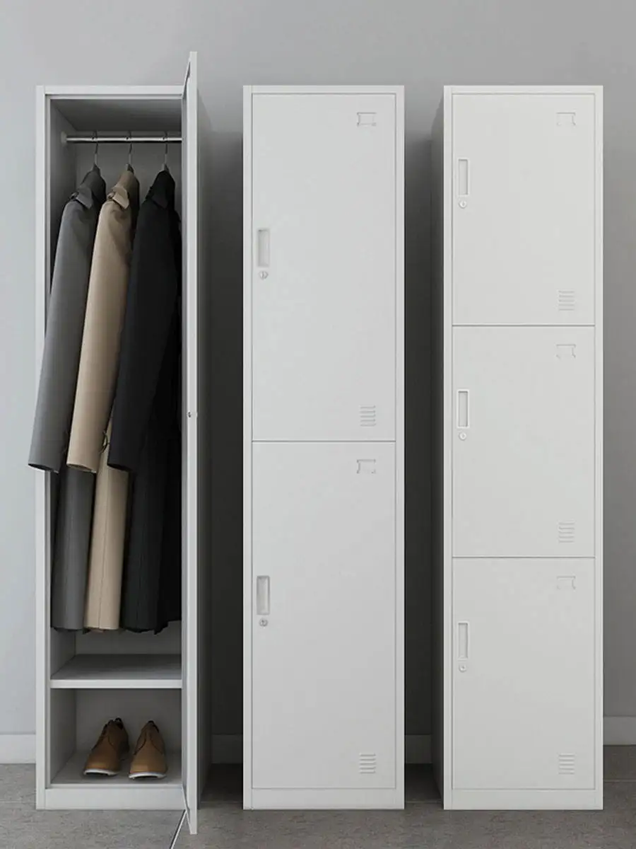 Armário de Metal Moderno de Porta Única para Quarto, Guarda-Roupa Atacado, Armário de Roupas com Recursos Ajustáveis para Sala de Estar