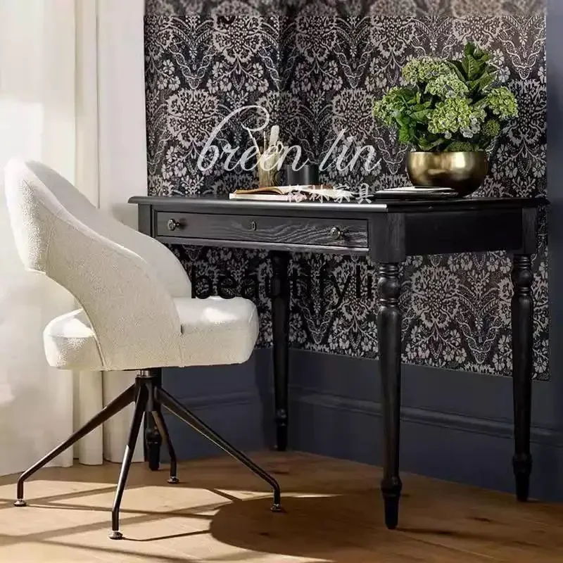 Moderne Italiaanse lichte luxe massief houten schrijftafel/make-uptafel Extreem eenvoudig creatief design bureau schrijfbureau07A