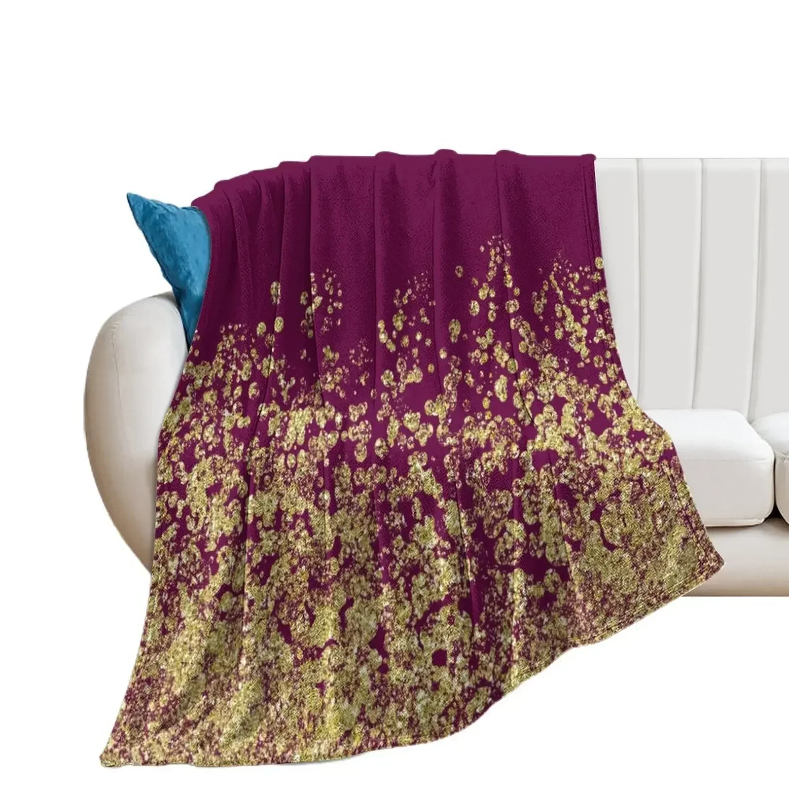 

Golden ombre - burgundy bronze Throw Blanket Flannels Sofas Blankets