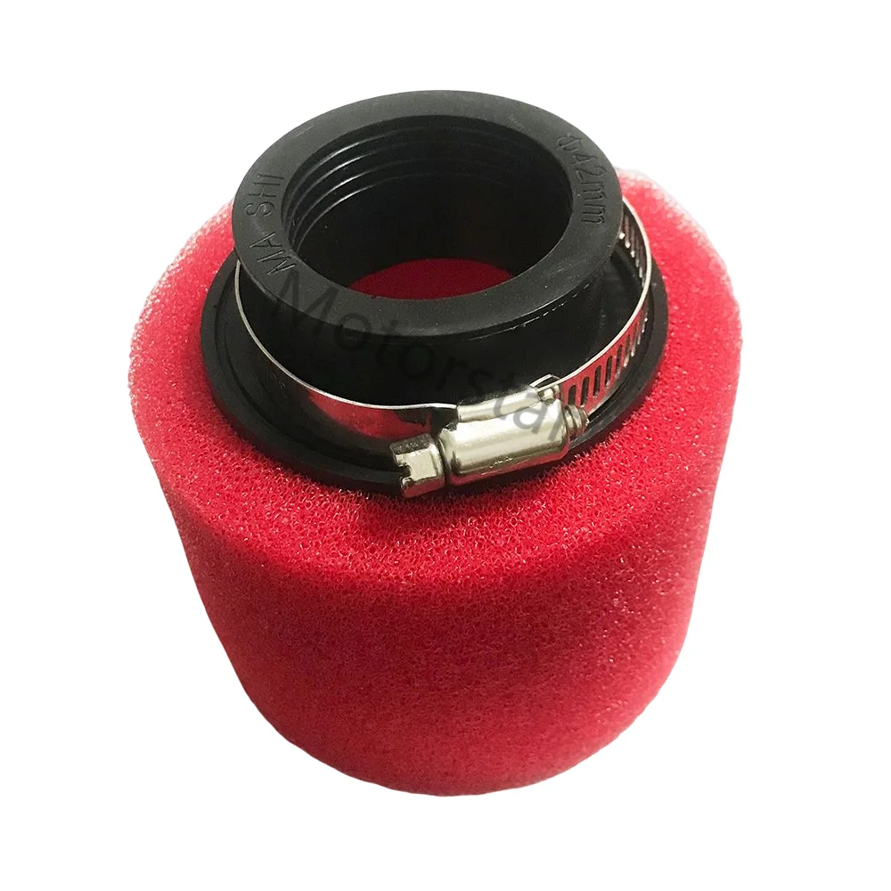 42mm Sponge Cleaner Moped Scooter Dirt Pit Bike Black and Red Foam Air Filter