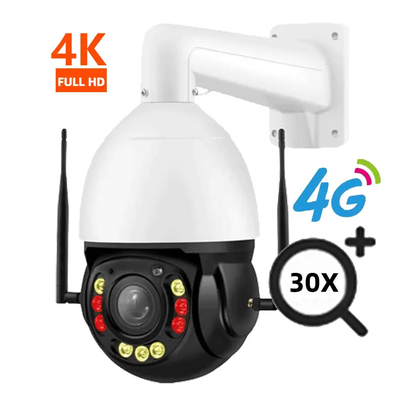 Cámaras 4G PTZ 30X 20X ZOOM IP HD seguimiento automático 8mp 4K vigilancia CCTV seguridad Audio bidireccional cámara de visión nocturna exterior