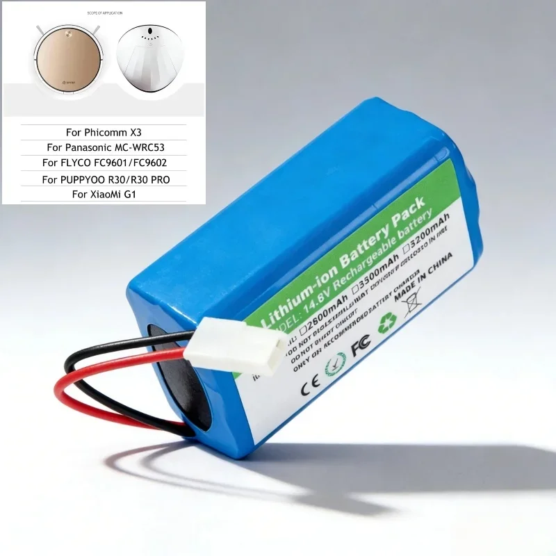 Long Lasting 14.4V 5200mAh Replacement Battery Pack High Quality for Xiaomi Mi Vacuum-Mop MJSTG1 Sweeping Mopping Cleaner
