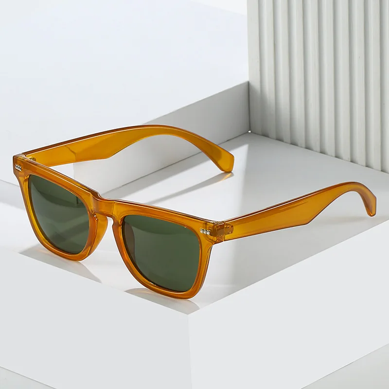 SO&EI New Cat Eye Women Rivets Sunglasses Fashion Brand Designer Dark Green Eyewear Shades UV400 Men Sun Glasses