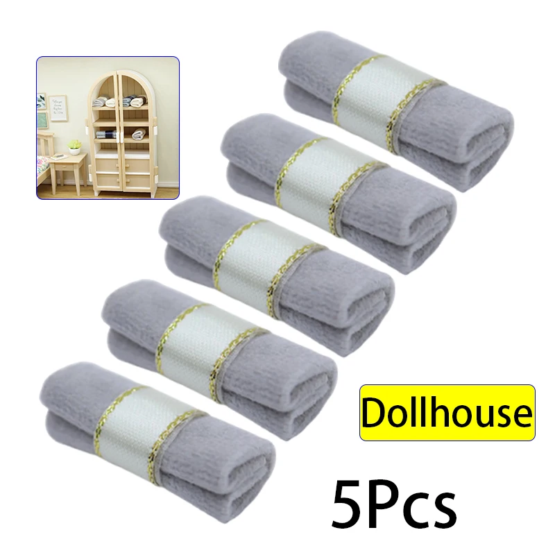 Mini Kit de couette pour maison de poupée 1/12, 5 pièces, modèle de maison de poupée, Simulation de chambre à coucher, décoration de maison de poupées, Micro scène de vie, ornement