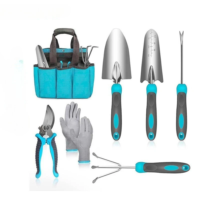 

7-Piece stainless steel garden tool set, garden shovel garden tool set