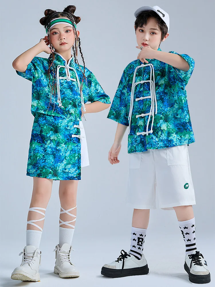 Children'S Jazz Dance Cheerleading Performance Suit Chinese Style Girls Hanfu Ancient Style Boys Hip Hop Dance Clothes DQS13967