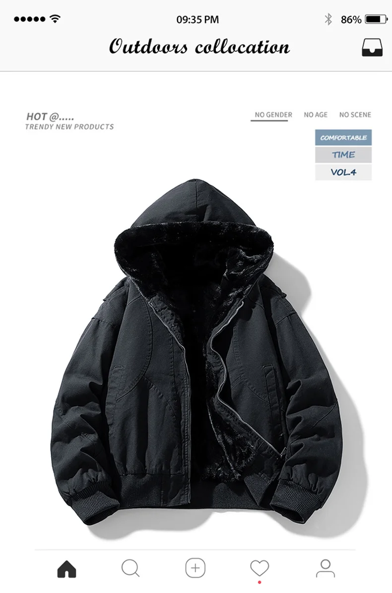 Winter Men Thickened Cotton Jacket Fleece Windproof Warm Coat Outdoor Sports Parka Military Windproof Hooded Jackets 18598