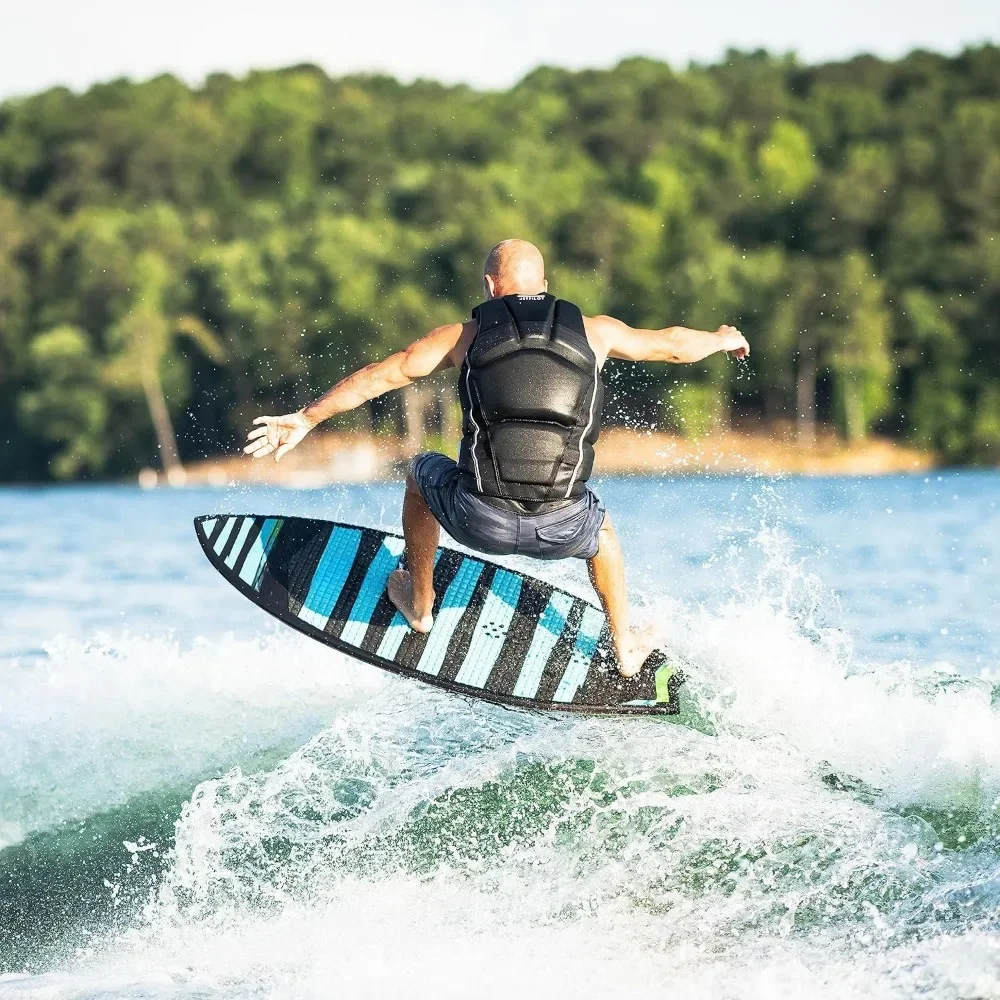 

Blue & Black Striped Surfboard Great for All Wake Surfers for All-Level Competitors, From Beginners To Intermediate Surfboard