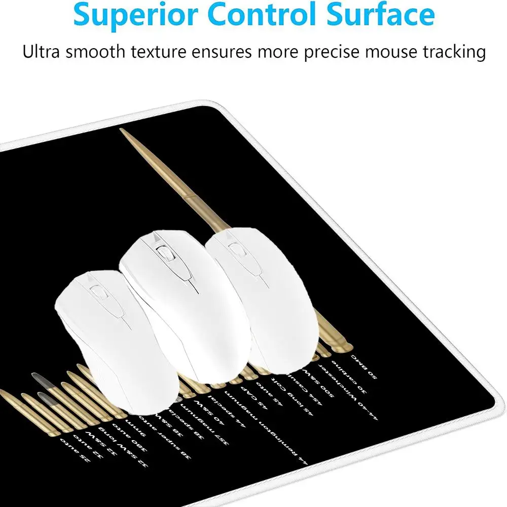 Gun bullet heads Mouse Pad Art Large Gaming Mouse Pad Non-slip Seamed Edge Mousepads Gamer Keyboard Laptop Tablet Mat PC Playmat