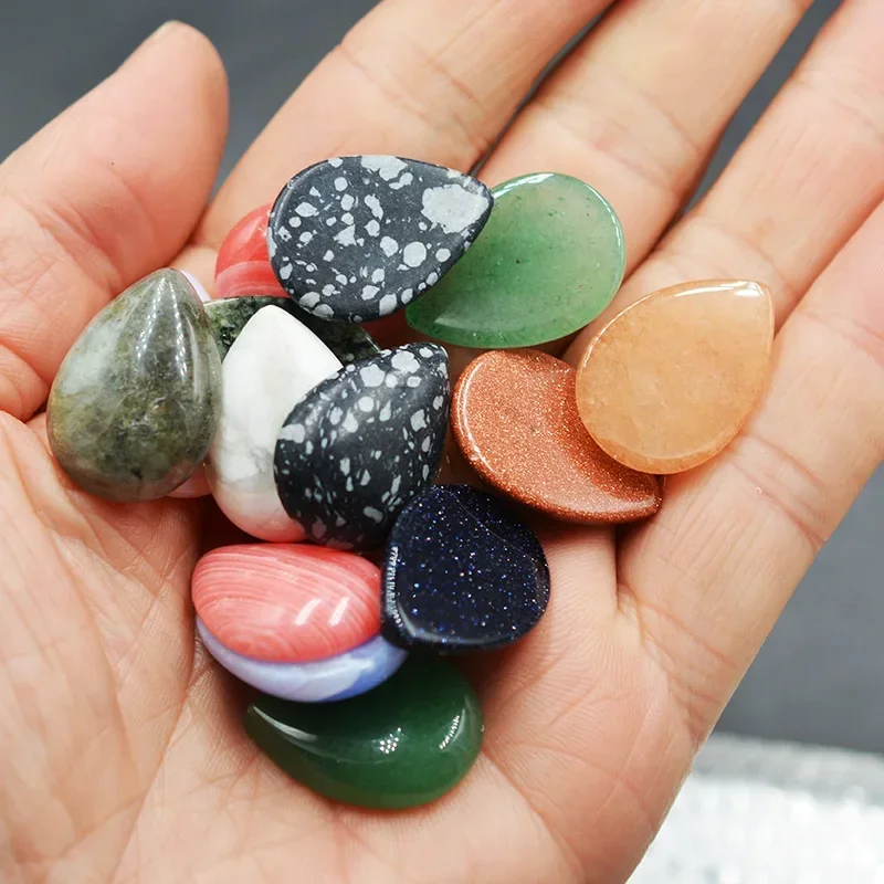 FLTMRH 10pcs 15mmx20mm Heart shape Natural Stone Jaspe Onyx Opal Crystal Malachite Sodalite Rhodonite Goldstone Unakite Cabochon