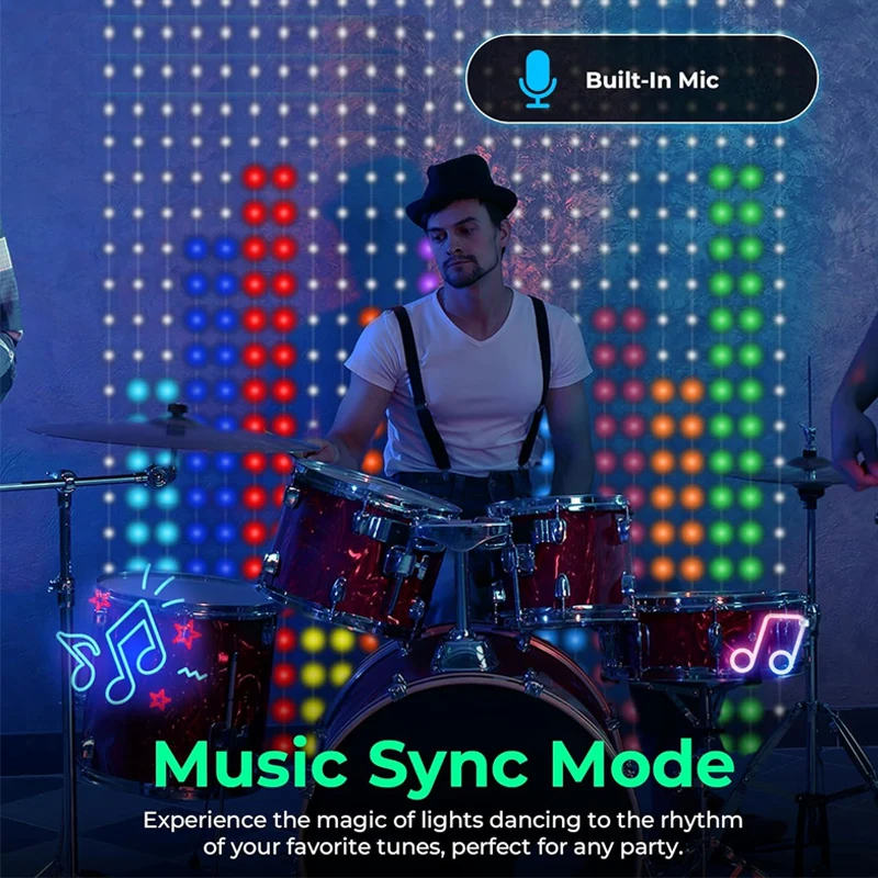 Умные занавески с 400 светодиодами, управление через приложение, светодиодная RGB-гирлянда, сказочные USB-светильники с текстовым рисунком, изменение музыки, дисплей, Оформление интерьера