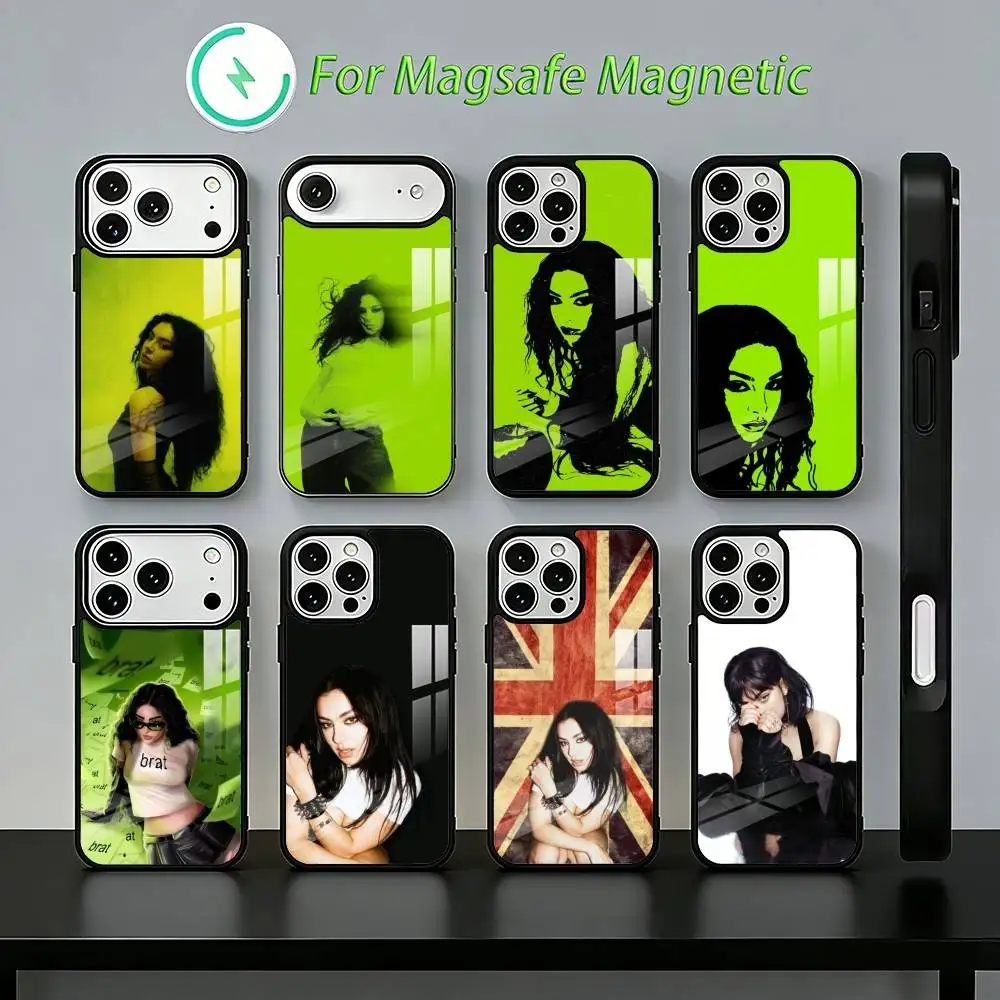 

Singer Charli XCX-Y2K-Brat Phone Case For iPhone 17,16,15,14,13,12,11,Plus,Pro,Max Magnetic Wireless Charging