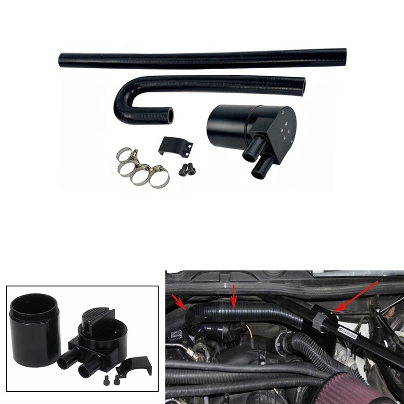 Aluminum Alloy Reservior Oil Catch Can Tank With Radiator Hose For -BMW N54 335I 135I E90 E92 E82 2006-2010