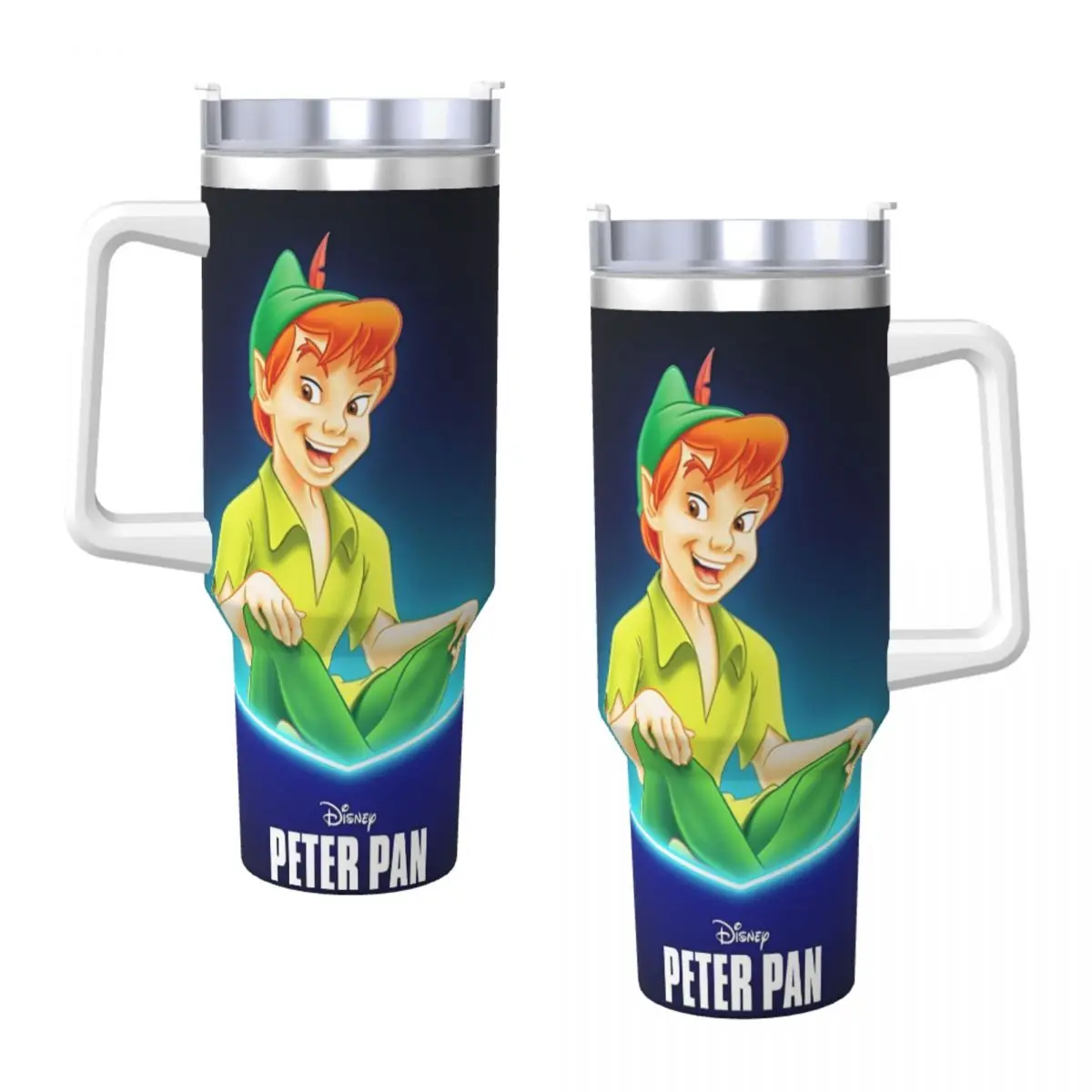 MINISO Peter Pan Cartoon Stainless Steel Tumbler Travel Mugs Cup Large Thermal Cups Leakproof Cold and Hot Milk Tea Water Bottle