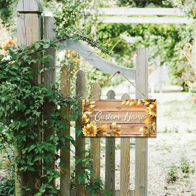 Custom Name Door Sign, Personalized Wooden Plaque for Garden & Bedroom Decor view 5