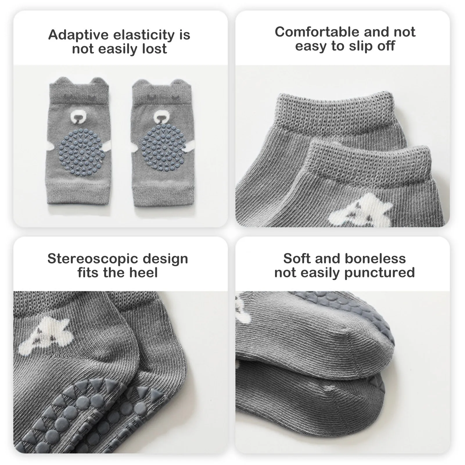 Baby Crawling Knee Pads Socks Unisex Toddler Knee Protectors Non Slip Ankle Socks for Toddler Baby Boys Girls