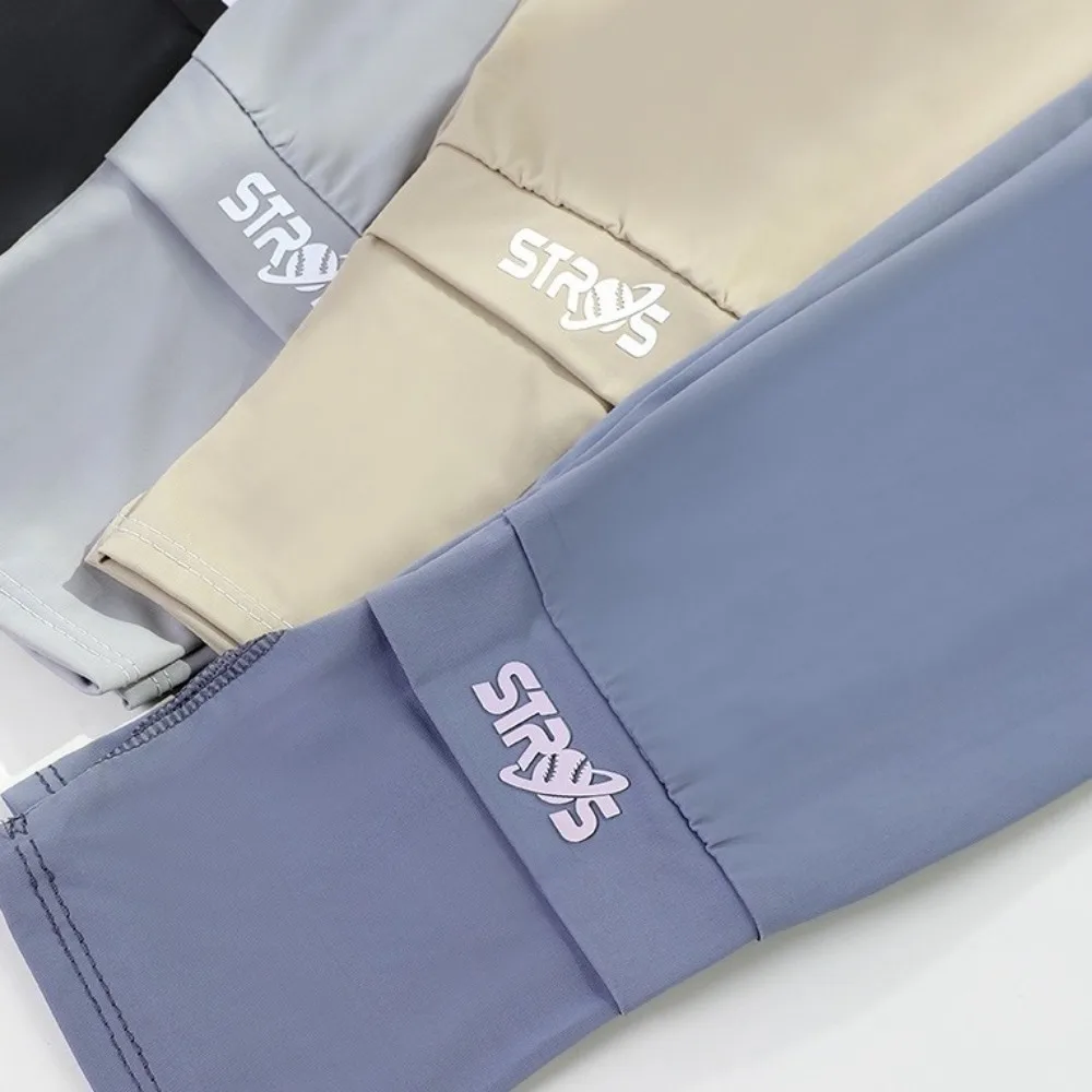 Mangas elásticas sueltas de seda de hielo, protección solar Anti-UV, protector solar, fundas para brazos, guantes de manga larga, guantes de ciclismo para conducir