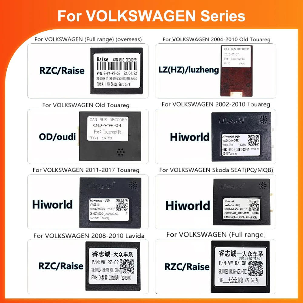 Reproductor Multimedia 2 Din para VOLKSWAGEN con Decodificador Canbus, Compatible con Golf, Tour 7, 6, Touareg, PASSAT, Tiguan, Lamando, POLO, SCIROCCO, Lavida, Touran, Saqitar, BORA
