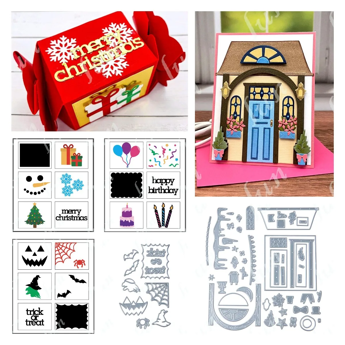 Christmas Twisty Treat Box Metal Cutting Dies for DIY Scrapbooking Album Paper Card Embossed Template Stencil Mold