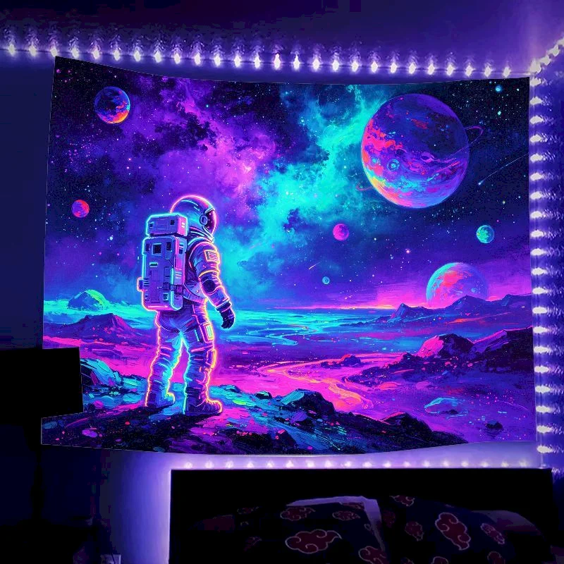 Lighting Home Decor Products - VIKAMA نسيج جداري أسود مضيء بتصميم