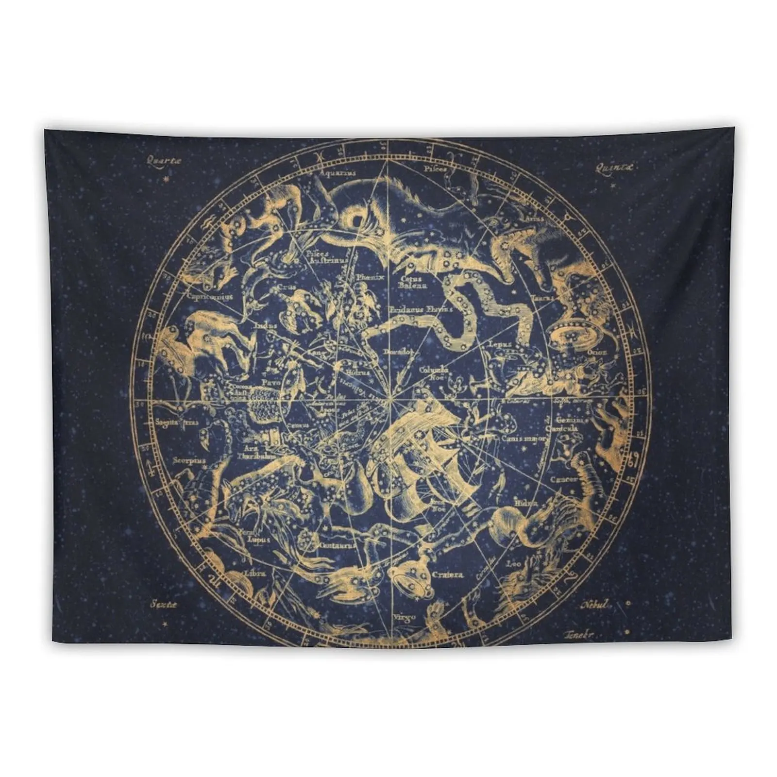 

Zodiac Star Sign Constellation Map Emboldened Yellow on Lazuli Tapestry Wall Decoration Bedroom Deco Bedroom Decor Tapestry