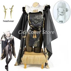 Game Nikke The Goddess of Victory Cosplay White Bunny Blanc Kimono Sexy Women Costume Full Set Halloween Carnival Outfits Wigs