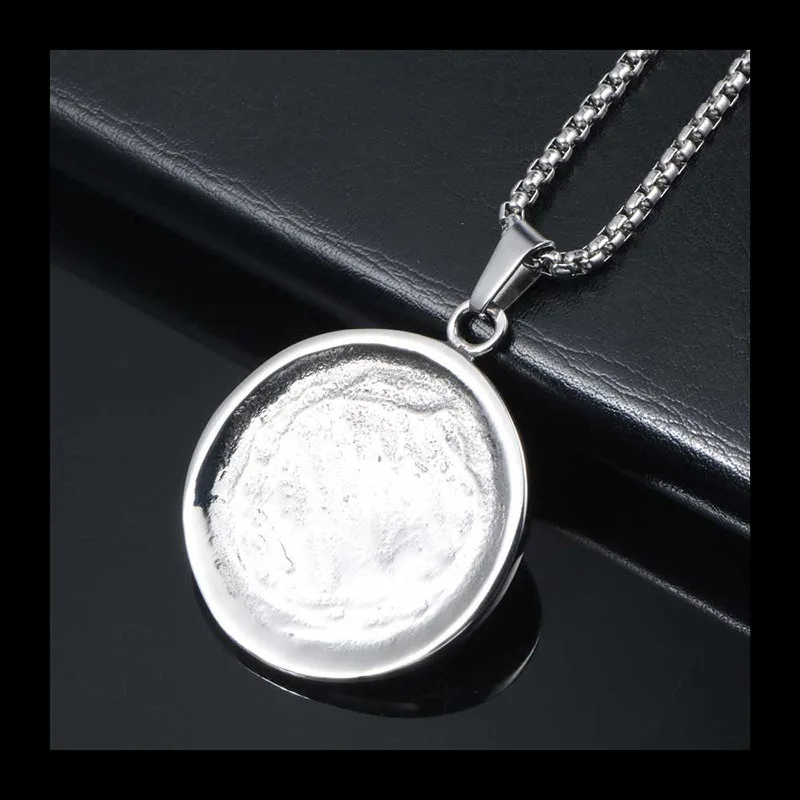 التيتانيوم الصلب موضة خمر تصميم القرص الخماسي اكسسوارات قلادة الرجال الهيب هوب روك اكسسوارات SP672