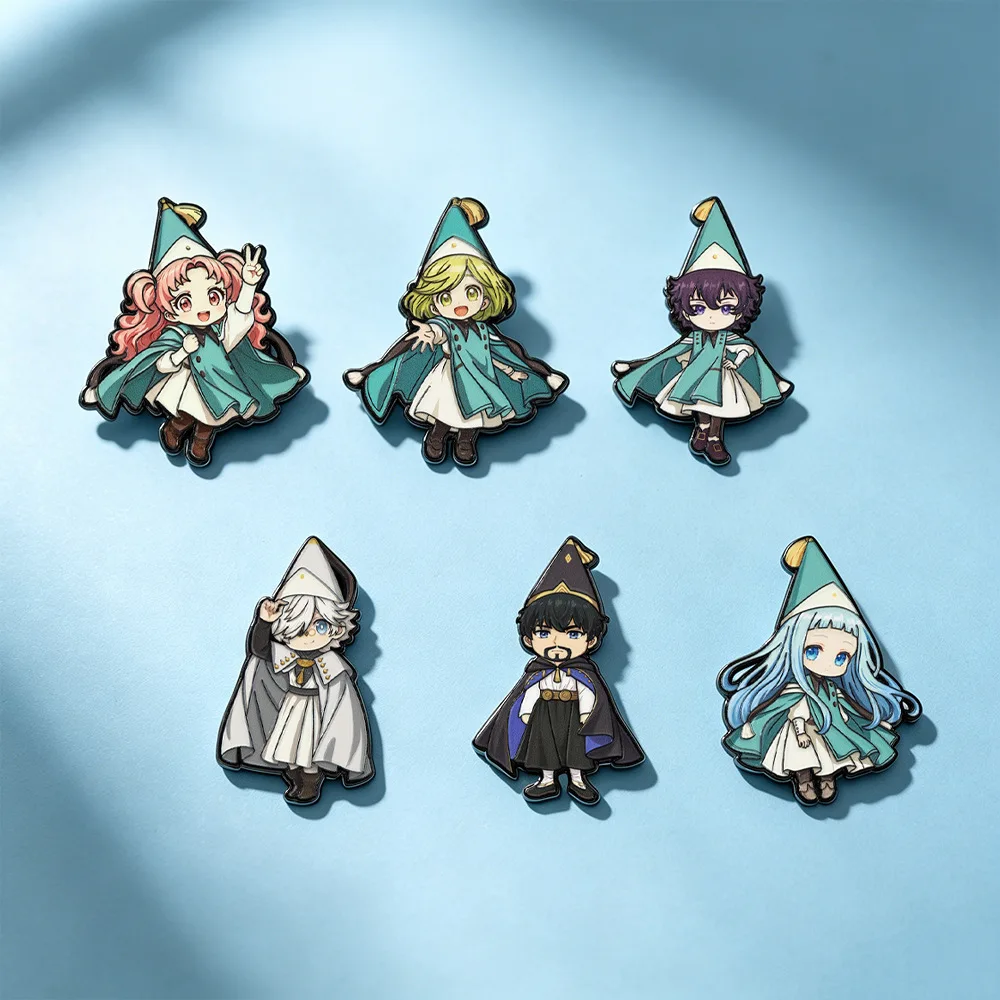 6Pcs Witch Hat Atelier Character Enamel Pins Coco Qifrey Agott Tetia Metal Brooch Hat Decor Manga Collectible Lapel Badge Gift