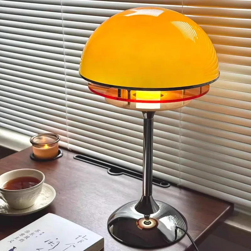 Mid Ancient Style Sunset Orange Floor Lamp Bedsides Table Light Bedroom Living Room Bauhaus Designer Retro Atmosphere Decorative