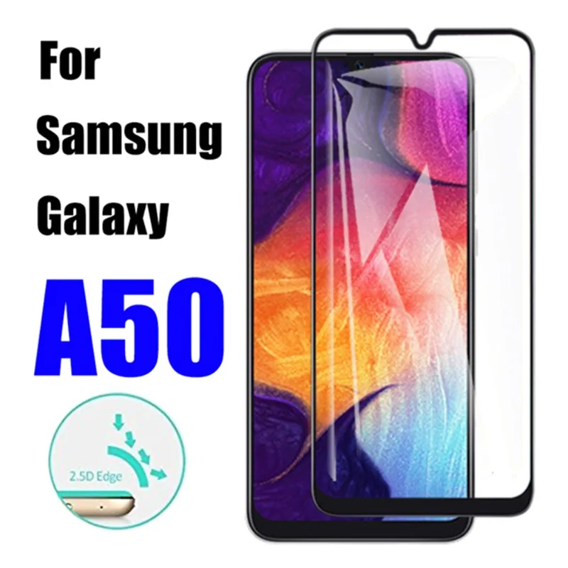 2Pcs Full Cover Screen Protector For Samsung Galaxy A50 Protective Glass For Samsung  A32 A51 A02 A52 A12 A21s A 50 50A  Glass