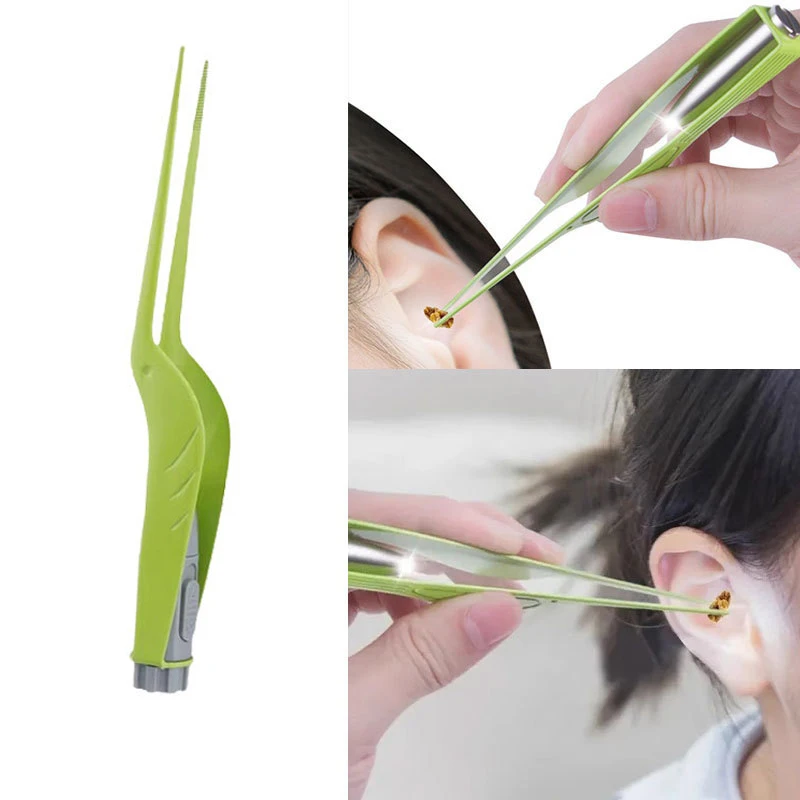 【LM】Ear Cleaner Spoon LED Flash Light Ear Wax Curette Picker Visual Children Earpick Eer Wax Dig Remover Ear Nose Novel Tweezer