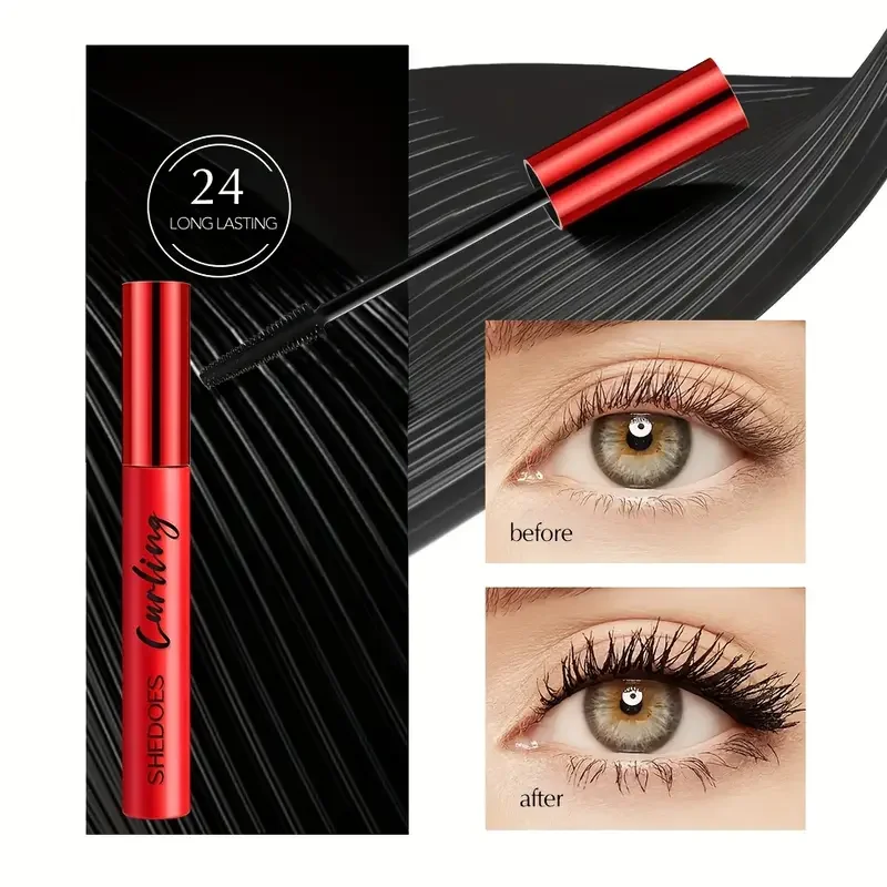 2 szt. - Tusz do rzęs 5D o długotrwałym działaniu, wodoodporny i łatwy do usuwania, trójwymiarowy tusz podkręcający i pogrubiający rzęsy z cienkim pędzelkiem