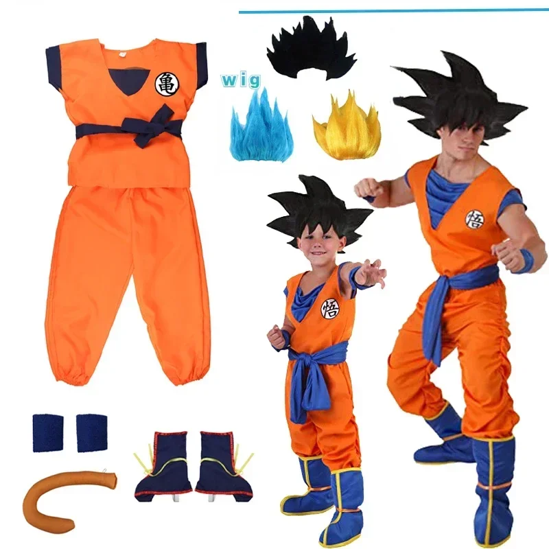 

2025 NewCosplay Kids Son Goku Costume Anime Cosplay hero Uniform Wig Carnival new AA