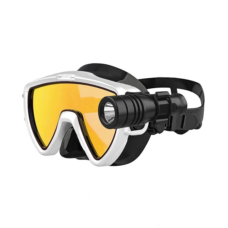 

New fishing mask snorkeling goggles anti-fog scuba diving equipment free diving mask with diving flashlight