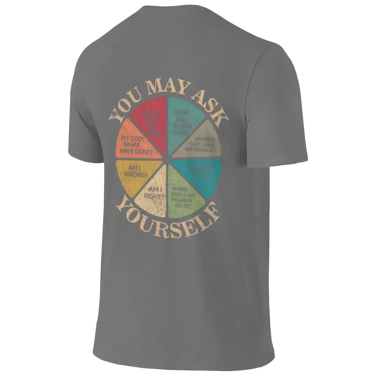 RETRO YOU MAY ASK YOURSELF VINTAGE Outdoor Reversible T-shirt Simple Korean Style Anti-Pilling Men's T-shirts