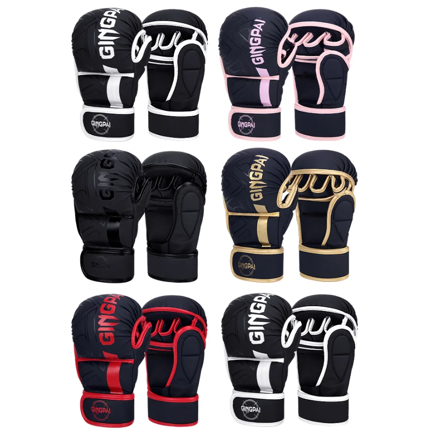 Professional MMA Boxing Gloves Half Finger Sandbag Karate Muay Thai Training Gloves Men Women Thickened Boxing Equipment