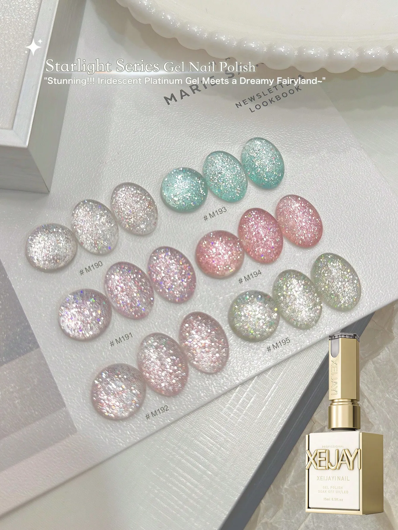 XEIJAYI 15mlジェルネイルポリッシュ、UV LEDソークオフジェル、セミパーマネント、DIYサロン品質ネイルアートジェル（女性用）