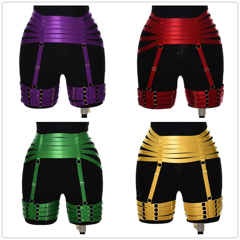 Wedding BDSM Elastic Garter Belt Body Harness Cage Goth Punk Hollow Sexy Bondage High Waist Stockings Suspender Leg Harness