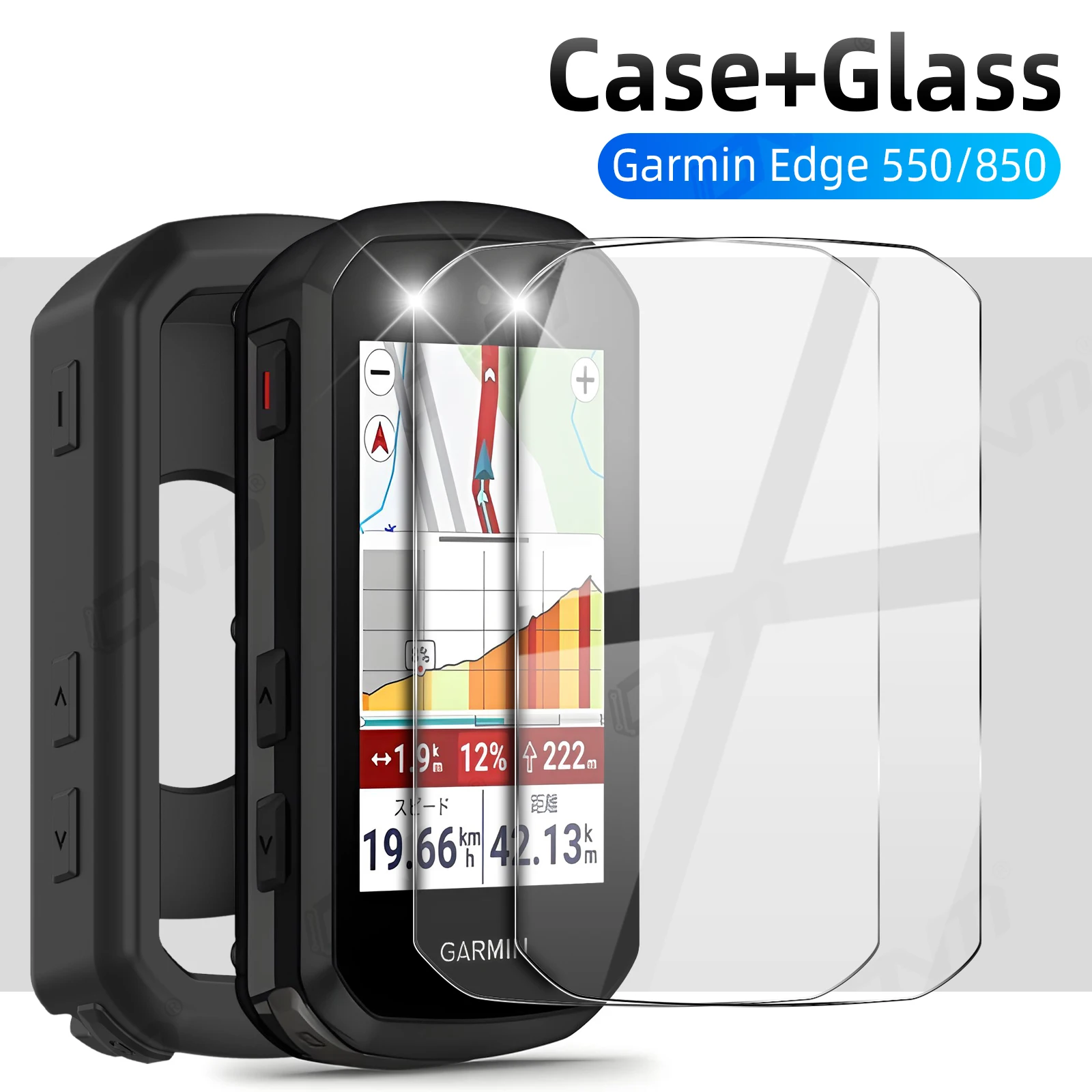 �y�Z�[�����z2-in-1 �L�b�g: �V���R���P�[�X & �����K���X 2 �� (Garmin Edge 550/850 GPS �o�C�N�R���s���[�^�[�p)�A�ی�J�o�[ + �f���A���X�N���[���K�[�h