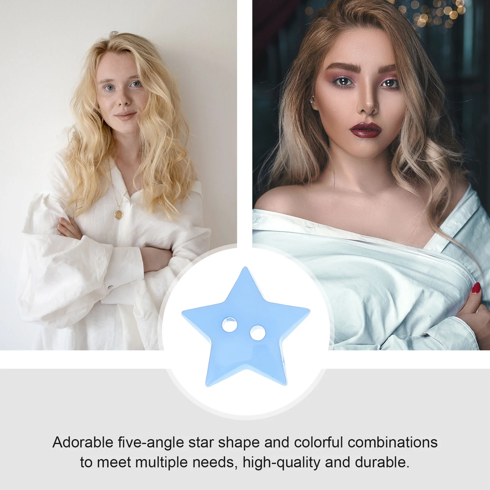 

150pcs Colorful Buttons Five-Pointed Star Resin Diy Sewing For Clothes Crafts Decoration Hand Making Scrapbook Accessory