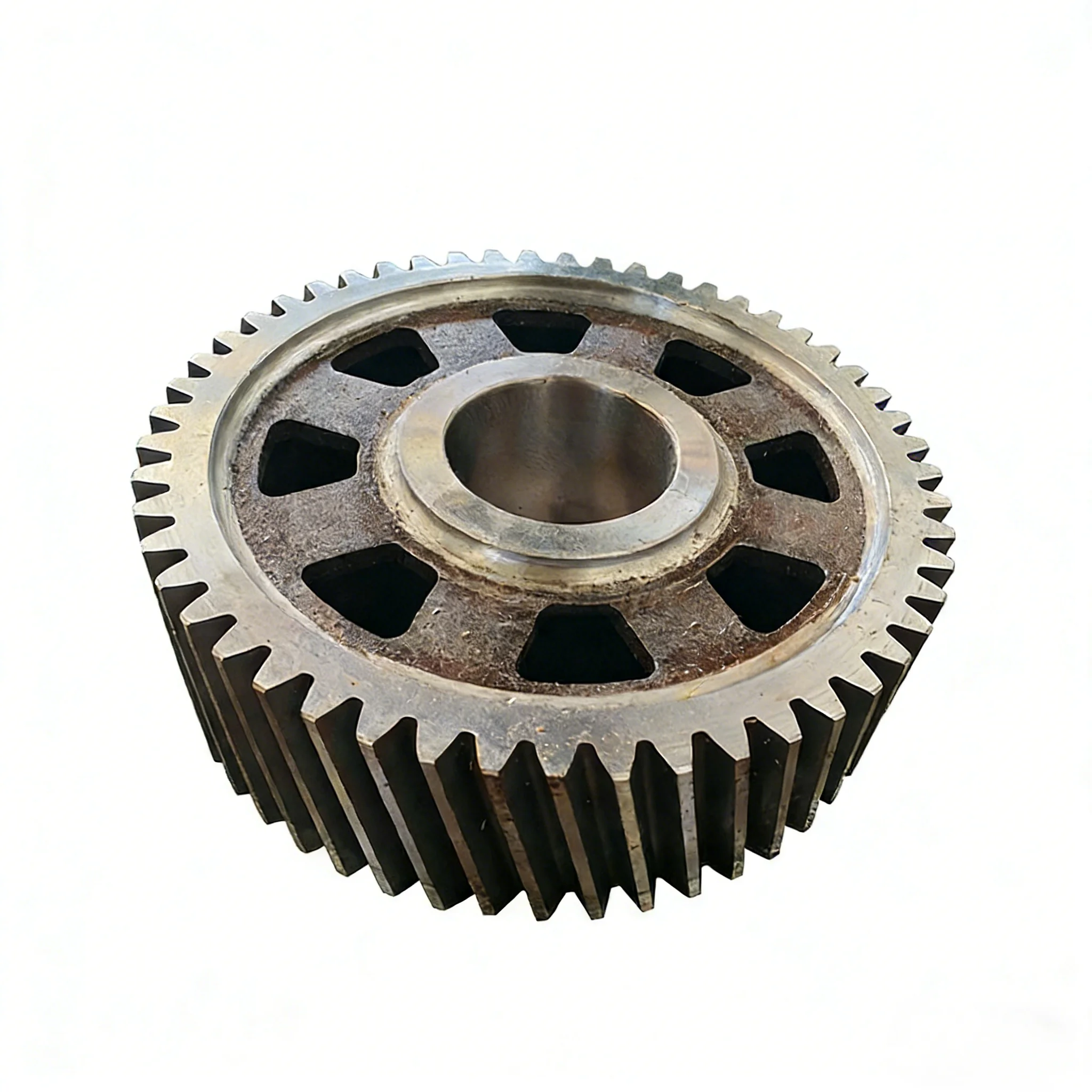 OEM Custom Forged Welded Steel Large Spur/Helical Gear Wheel High Precision Ring Gears Hobbing Process ISO/DIN Standard for