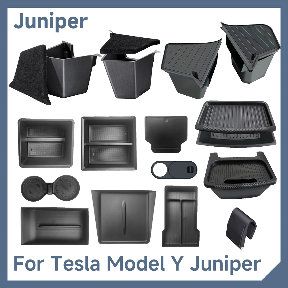 For Tesla Model Y Juniper Accessories Storage Box Set Trunk Seat Console Armrest Storage Box for Tesla Model Y Juniper 2026 2025