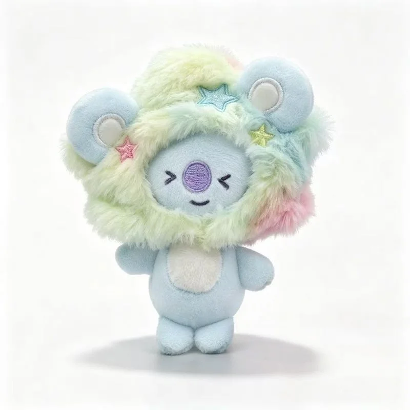 Galaxy Tie‑Dye Series Plush Keychain, Cute Cartoon Star Hood Stuffed Doll, Soft Bag Pendant Ornament, Holiday Birthday Gift