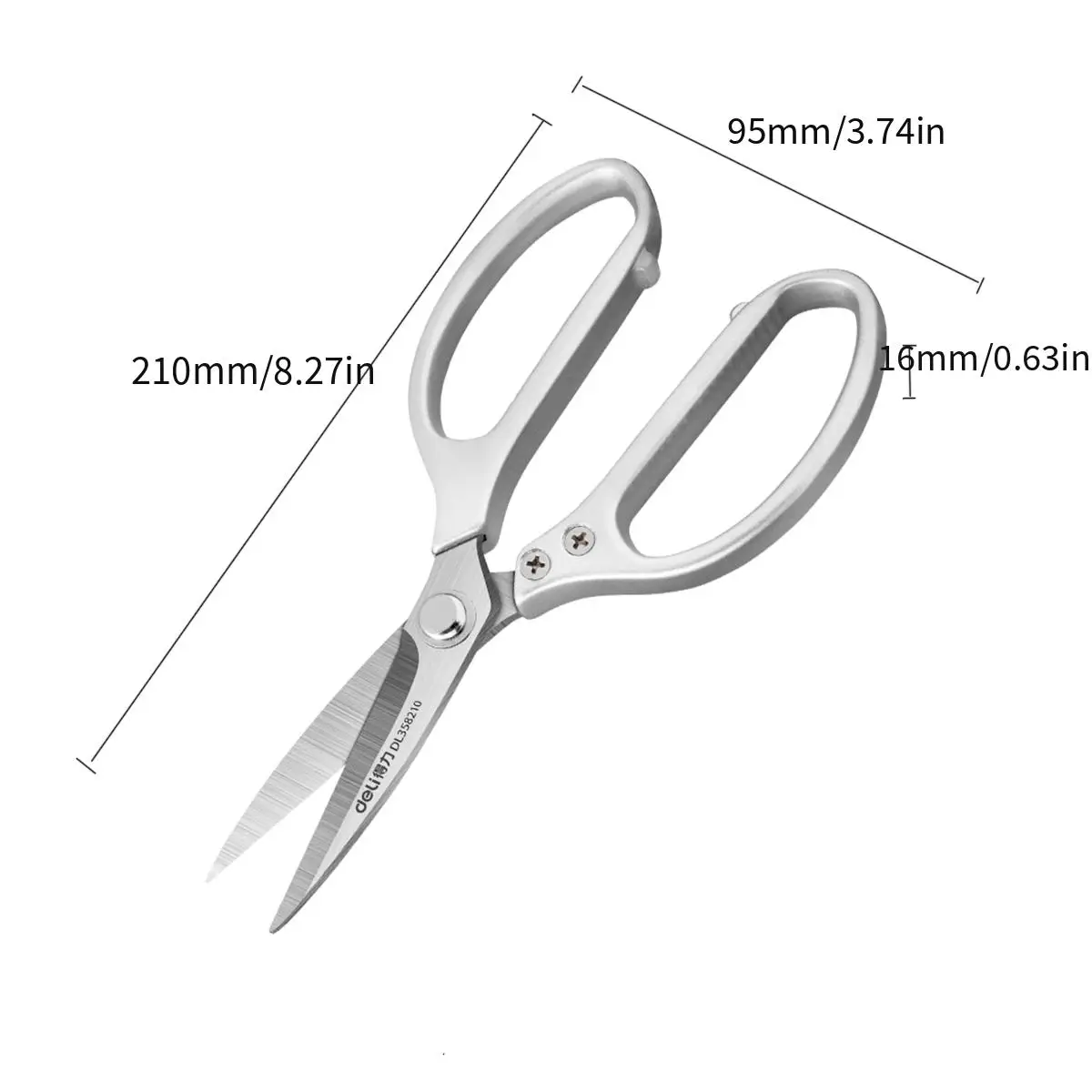 Deli Multifunction Scissor Industrial Stainles Steel Professional Kitchen Scissors Sewing Tailor Scissor Food Cloth Cutting Tool