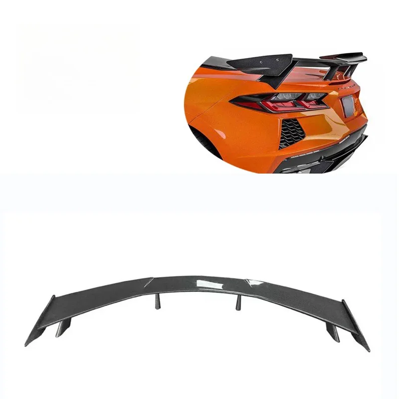 Carbon Fiber High Wing Spoiler for Chevrolet Corvette Stingray C8 Z07 Z51 2-Door Coupe 2020-2022