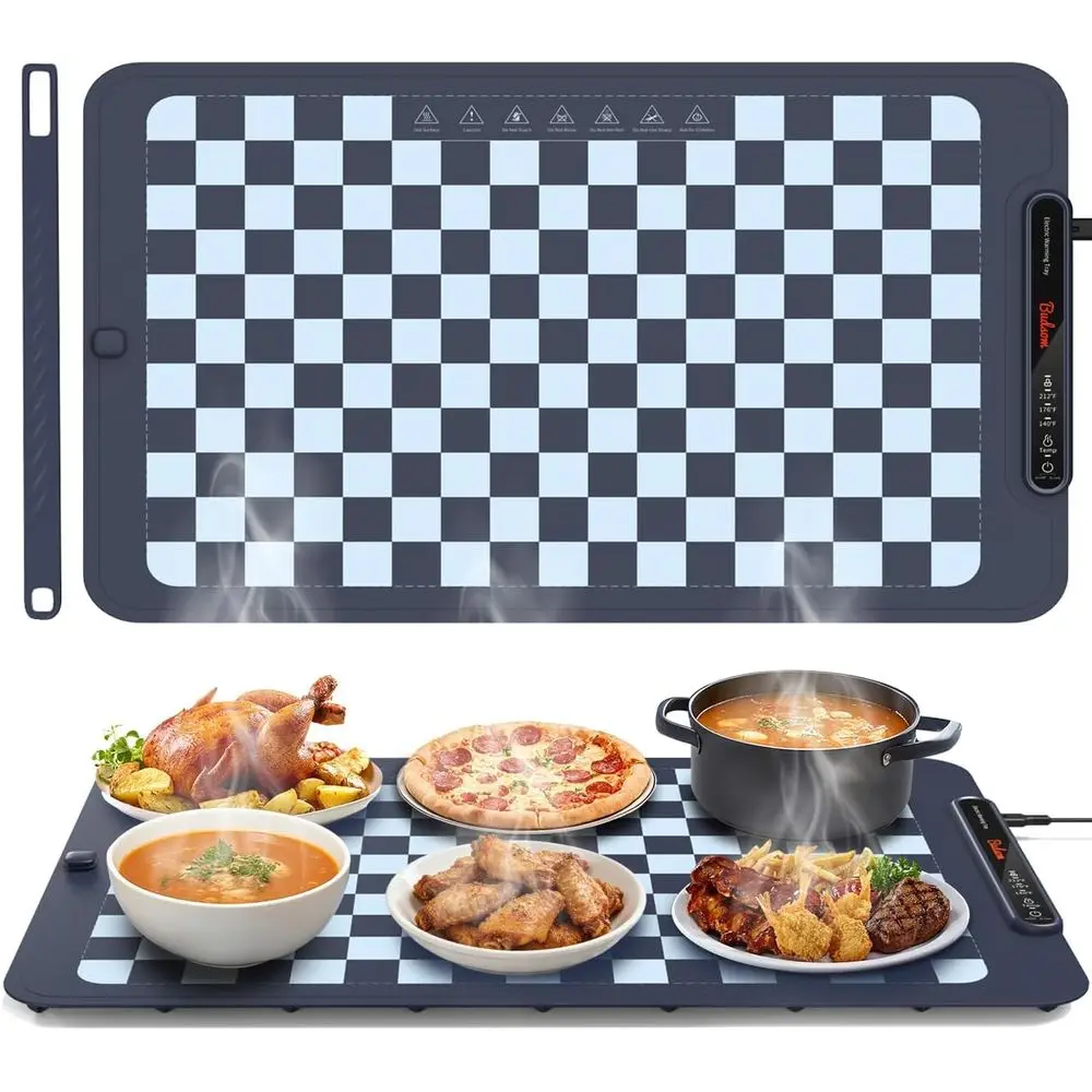 Electric Silicone Food Warming Tray - Portable Food Warmer for Home, Outdoors, and Parties