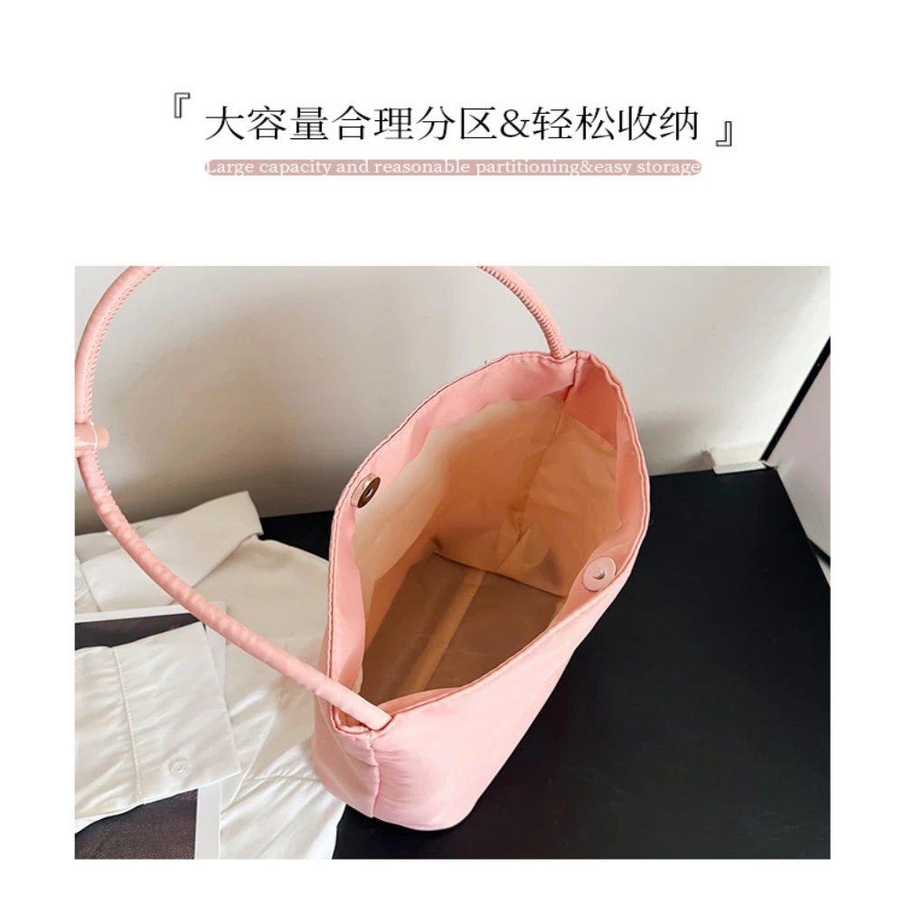 Korean Mucu & Ebony Fashion Tote Bag, muchandebony Underarm Nylon Embroidered Handbag for Women\'s Simple Shoulder Bag