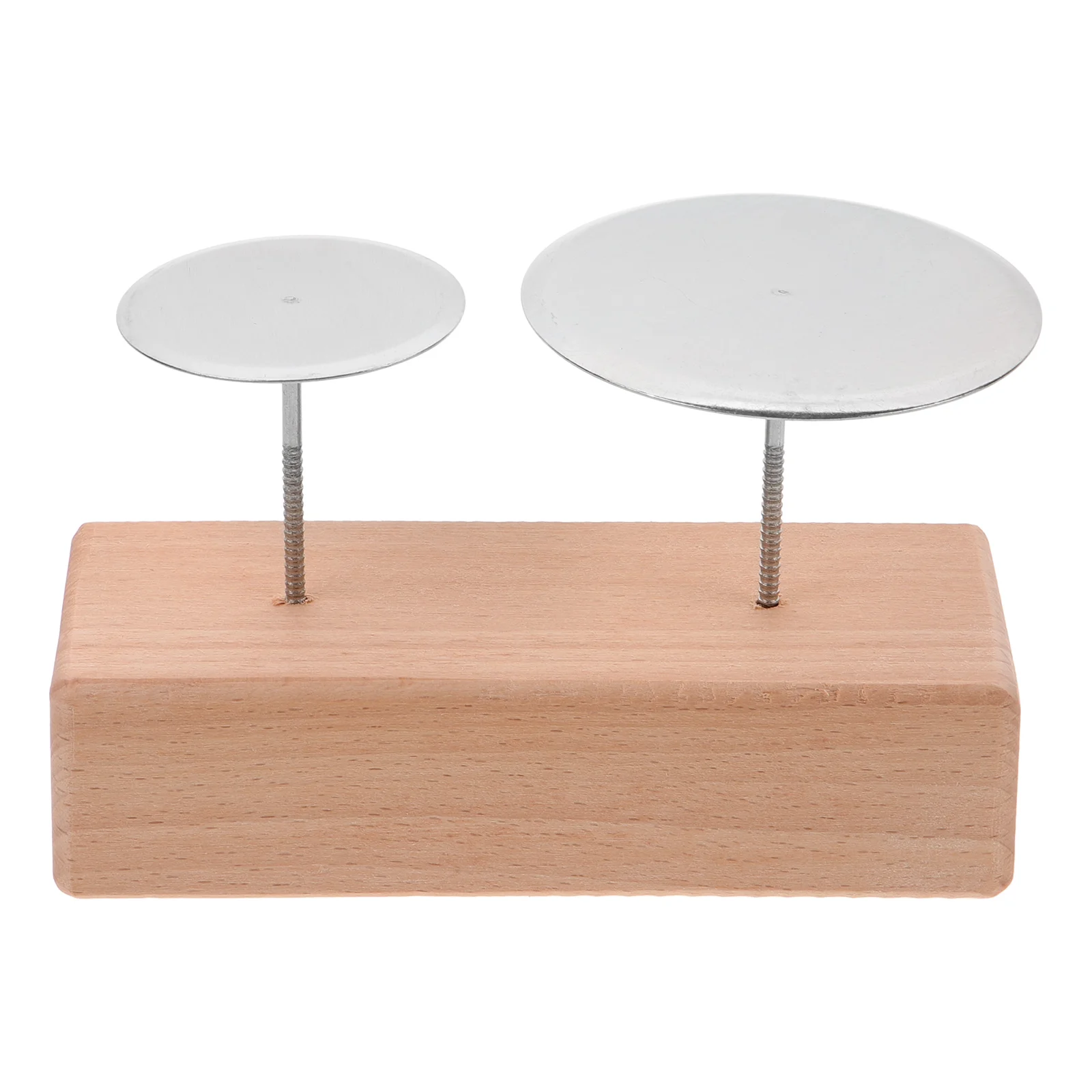 

1 set Baking Flower Nail Base Natural Wood Stand Display Cake Making Tools Placement Table Wooden Decor